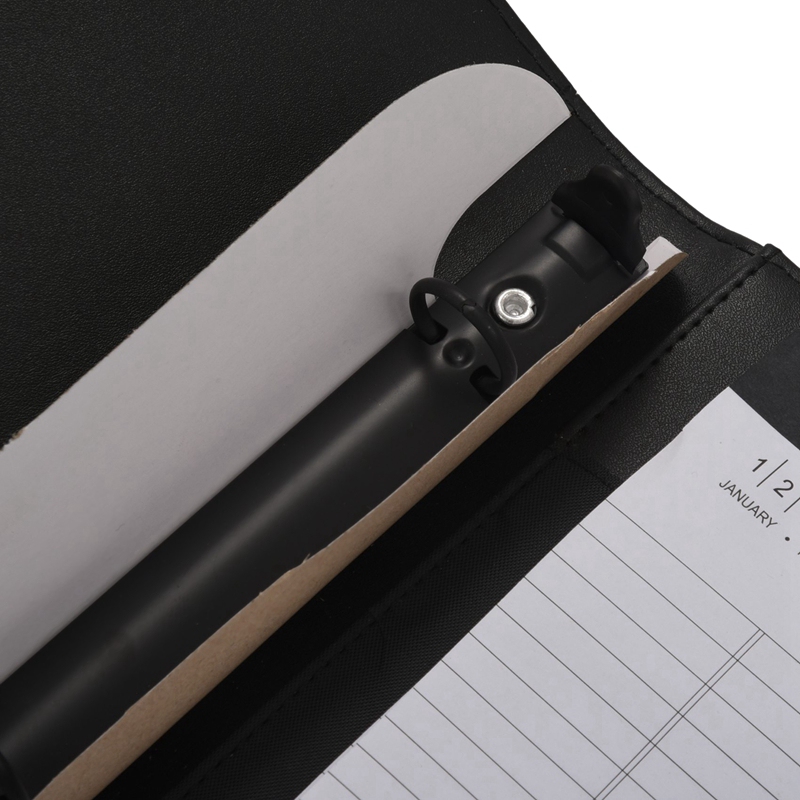 A4 Leather 3 Ring Portfolio Binder Business Binder Padfolio with Notebook Pad for Interview & Business