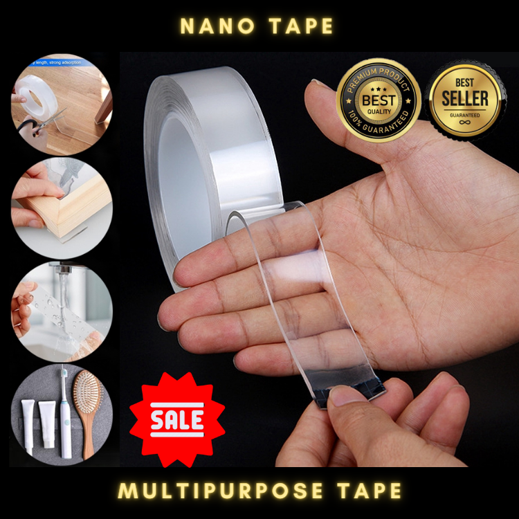ZWZIOO Double Sided Tape Heavy Duty, Multipurpose Mounting Tape Removable  Nano Tape Adhesive Grip, Washable Sticky Wall Tape Strips Transparent Tape