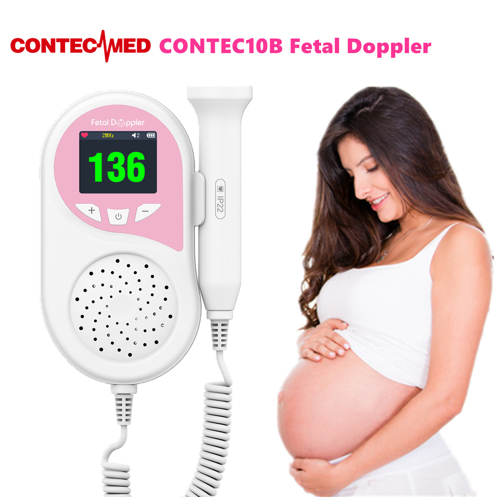 CONTECMED 10B New Pocket Fetal doppler 2Mhz handheld pregnant heart