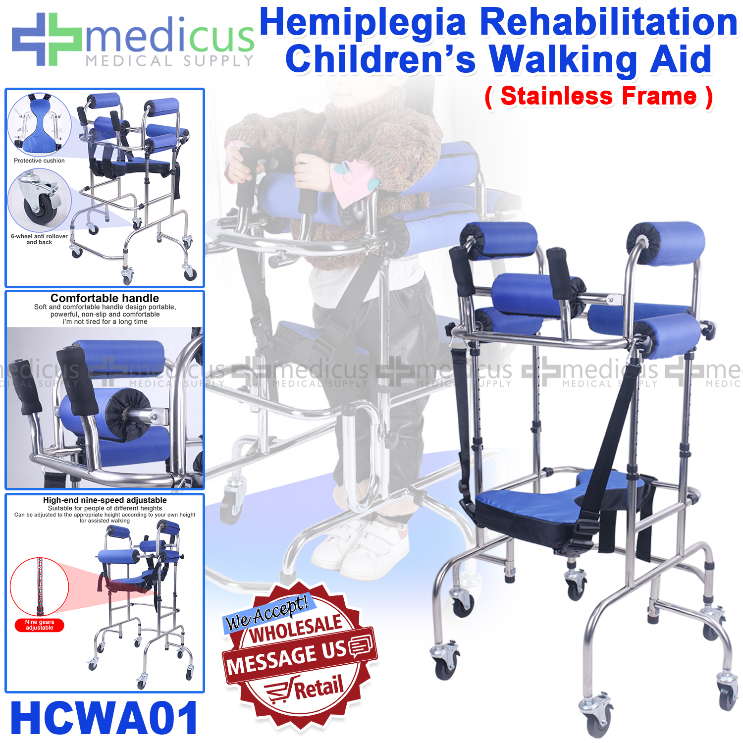 Medicus HCWA01 Hemiplegia Rehabilitation Children’s Walking Aid ...