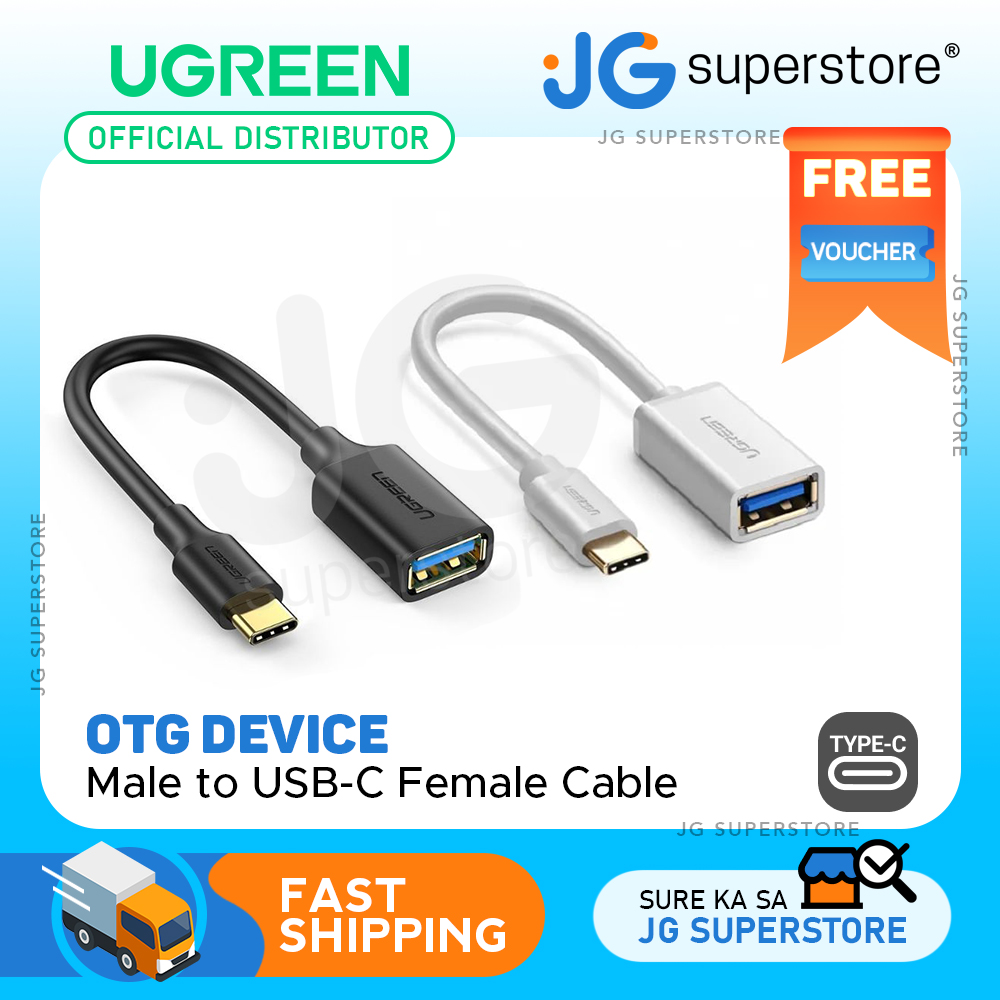 UGREEN High Speed OTG Male to USB-C Female Cable (Black, White)  External Accessories 3070 JG Superstore