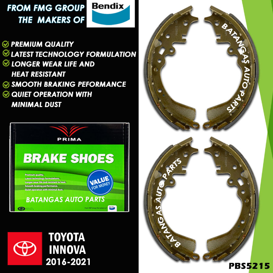 BRAKE SHOE TOYOTA INNOVA 20162021 PRIMA BENDIX 1SET 4PCS Lazada PH