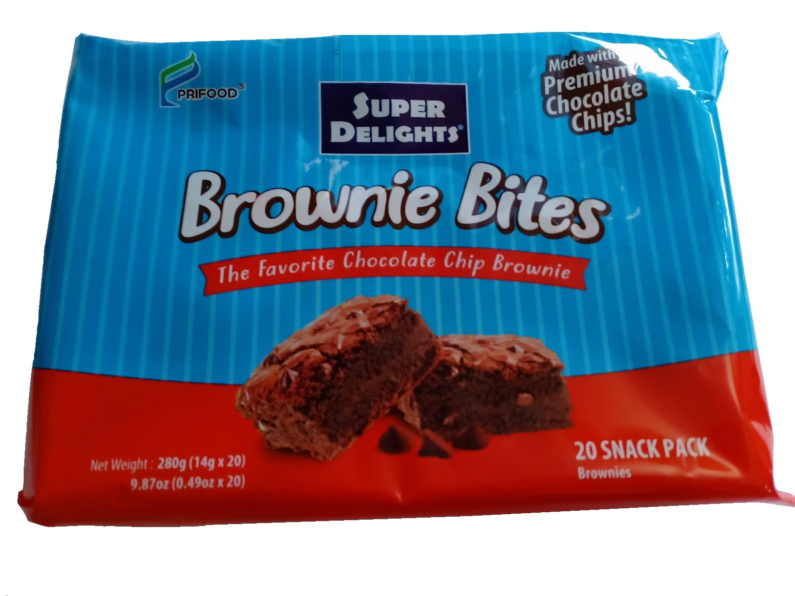 Super Delights Brownie Bites The Favorate Chocolate Chip Brownie 280g
