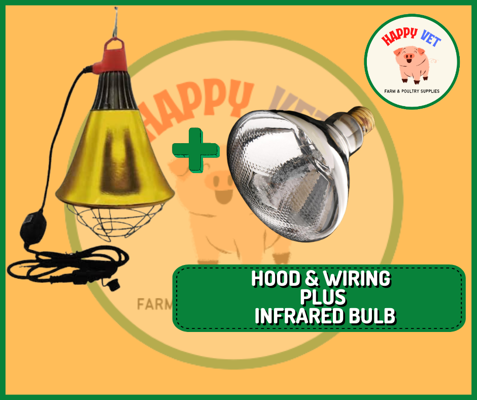 1 Set Golden color heat lamp shade + infrared heat bulb brooder lamp