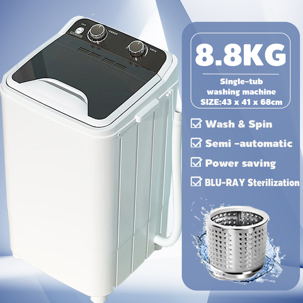 HOMEFUN Automatic Washing Machine-10kg Large capacity washing machine with  dryer LED display efficient blue light sterilization