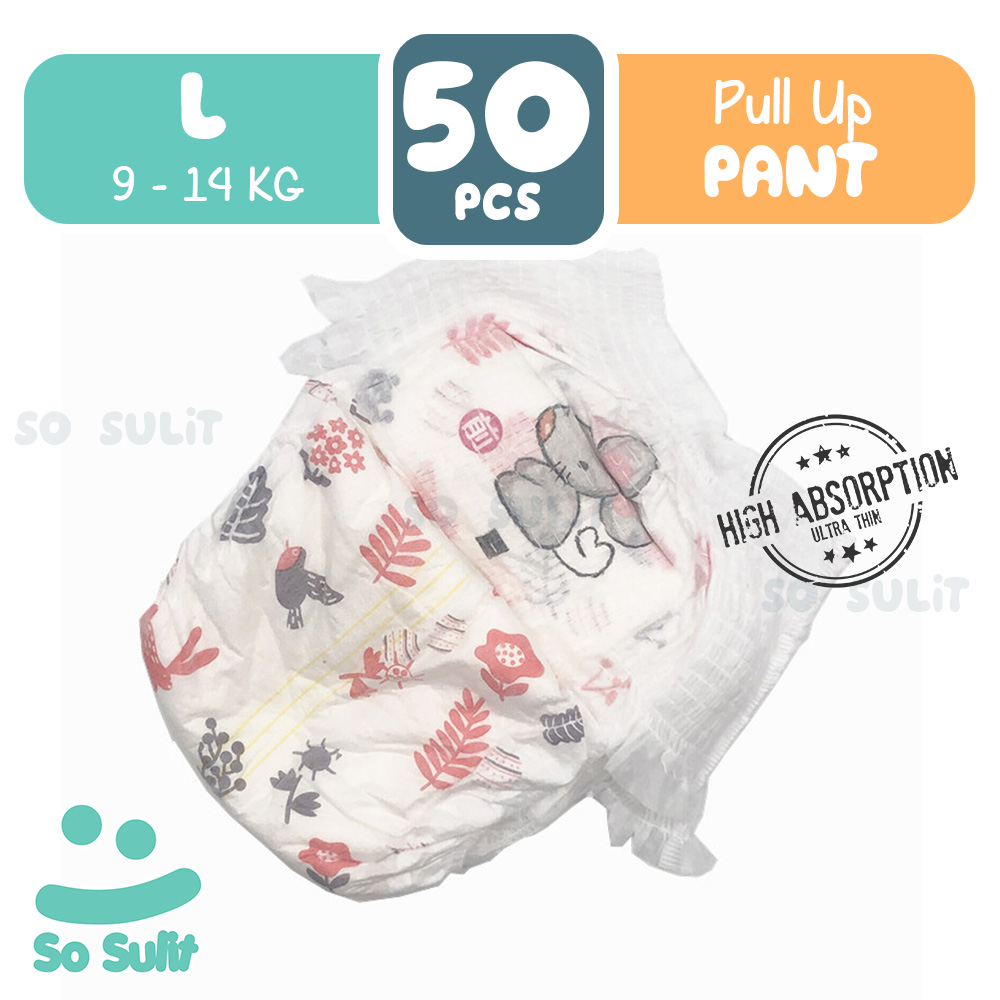 Korean Disposable Pull Up Pant Diapers 50 PCS Large Size 9 - 14 KG ...