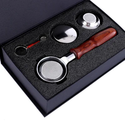 58MM Stainless Steel Double Ear Coffee Machine Handle Bottomless Filter Portafilter Universal Wooden E61 Coffee Tools