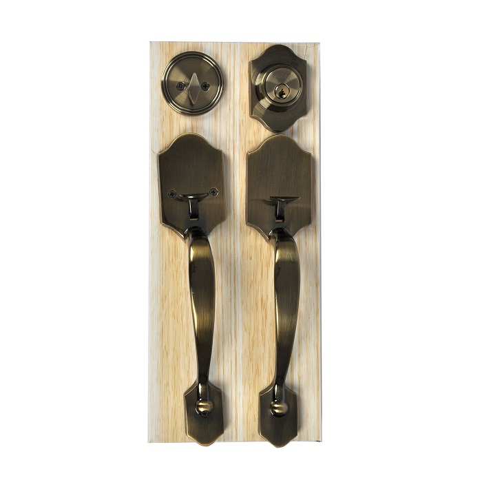 RAIDER Double Handle Door Lock Security Set 7014 silver or bronze