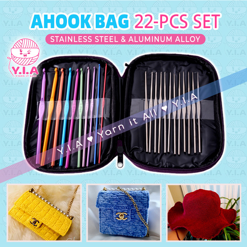 22pcs metal crochet hooks set sweater