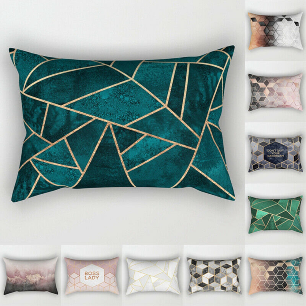 Latest Throw Cotton Waist Geometric Pillow Cover Sofa Cushion Decor Home Case 