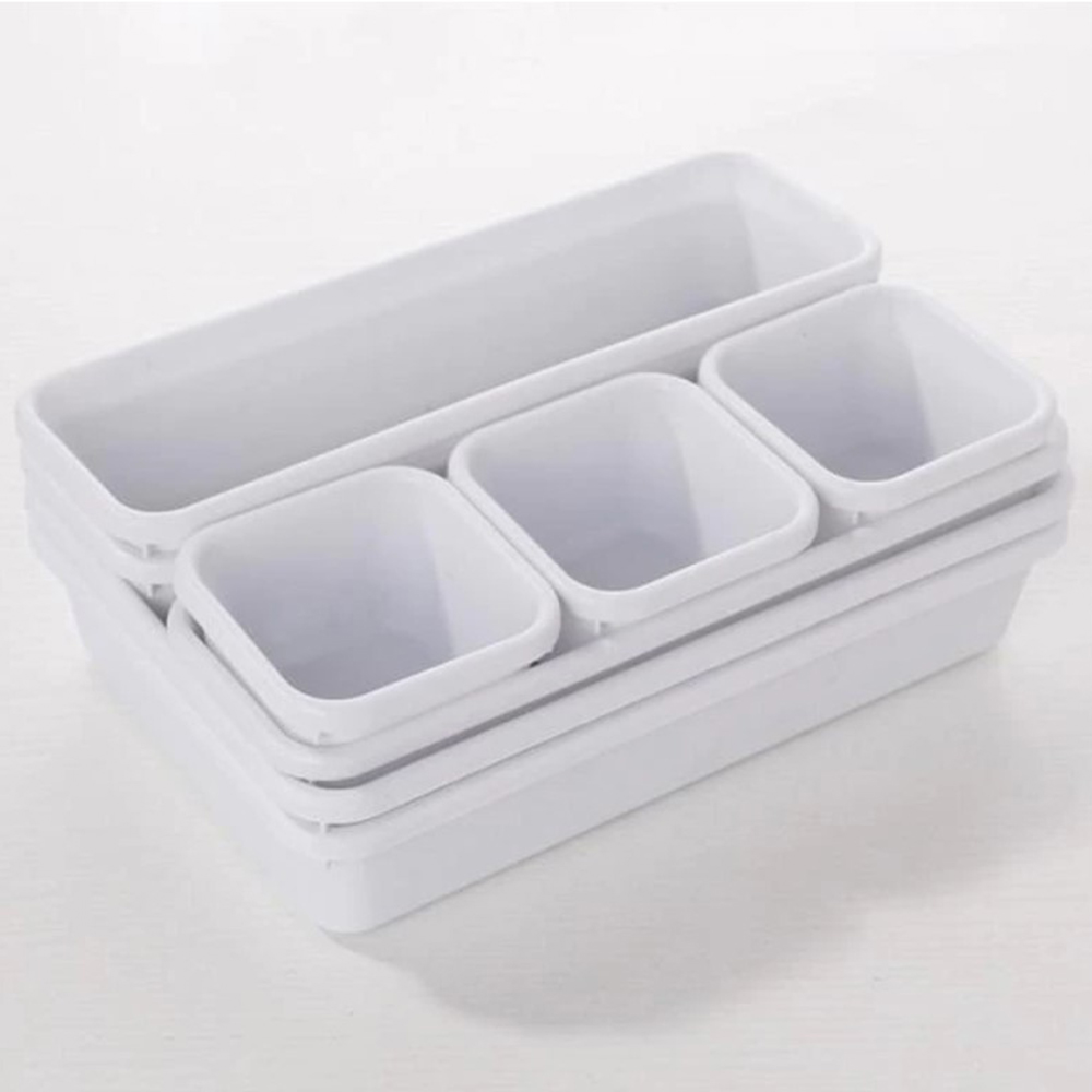 Hodeso 8Pcs Interlocking Desk Drawer Organizer Tray Dividers Shallow