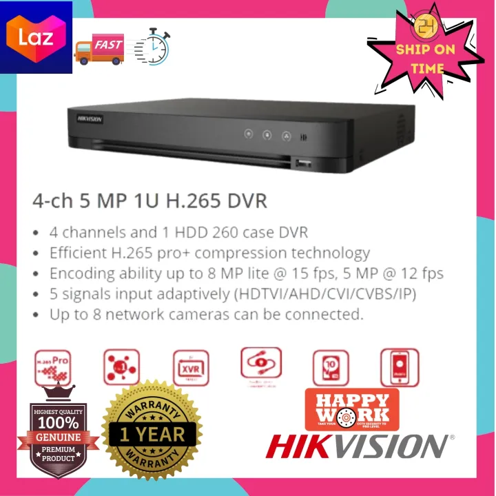 Hikvision Ds 74huhi K1 E 4 Channel 5mp Up To 8mp Dvr Lazada Ph