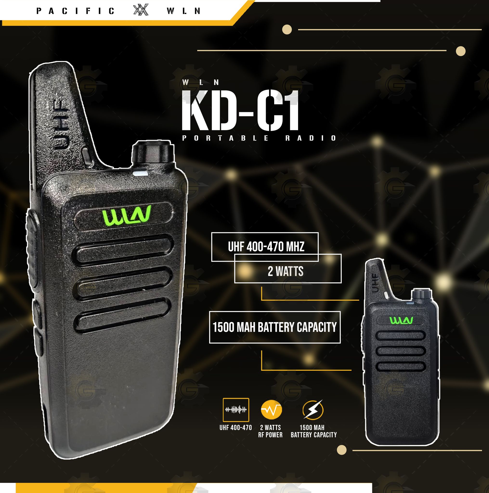 Wln Kd C1 Uhf High Power Wireless Walkie Talkie Two Way Radio Black Lazada Ph