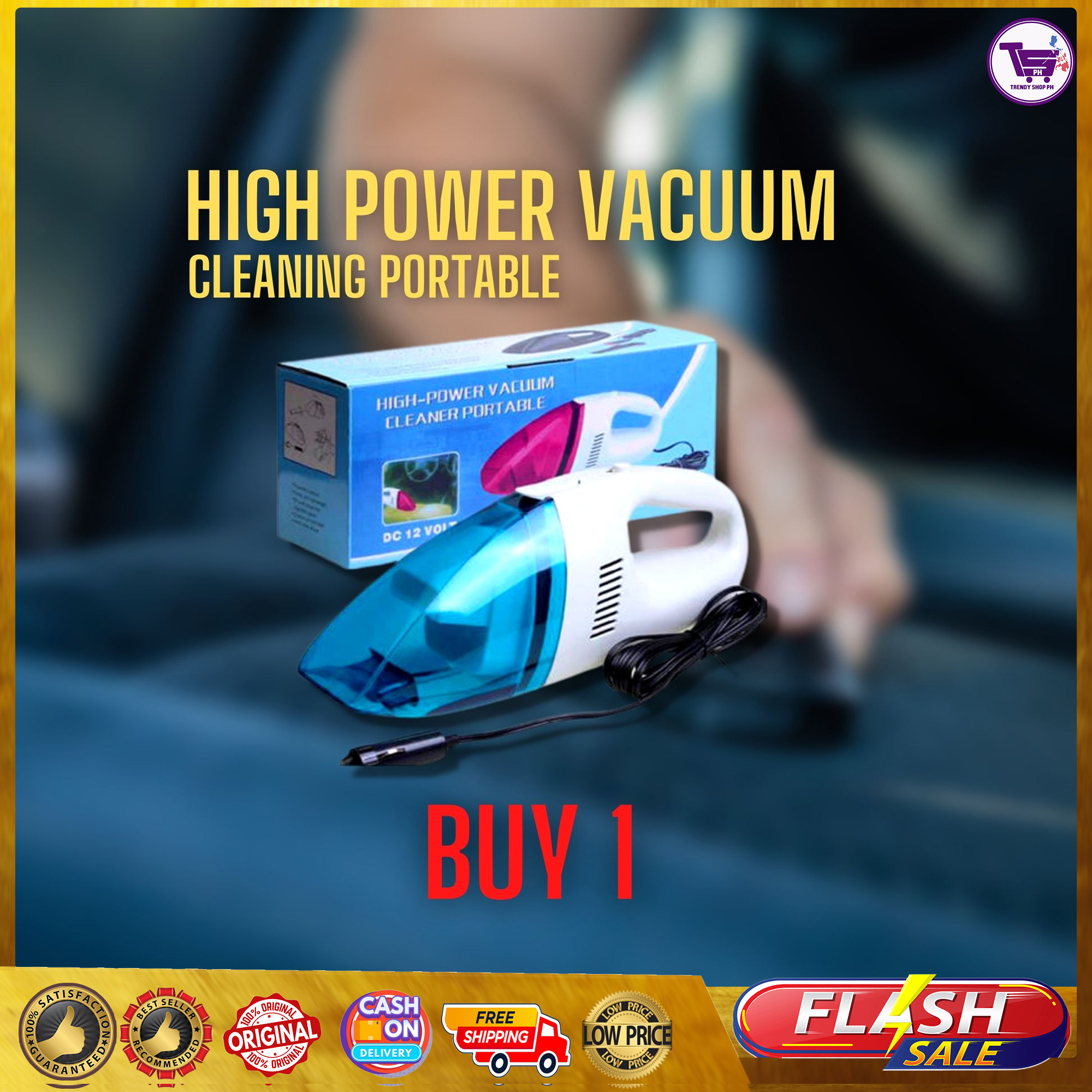 ORIGINAL BUY 1 TAKE 1 HIGH POWER PORTABLE VACUUM FOR CAR VACUUMED
