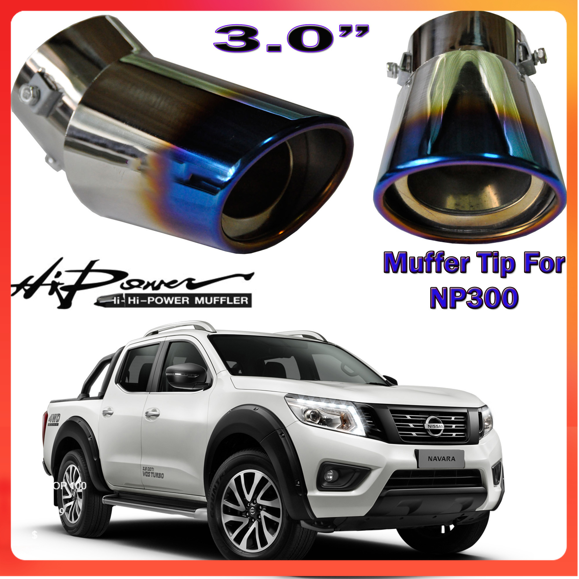 Nissan Navara NP300 MUFFLER TIP HKS Curved Car Universal Burned Exhaust Tip Bended 3 inches