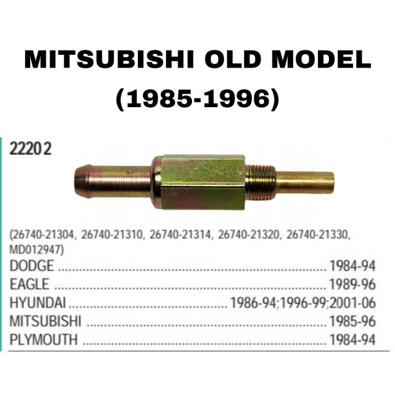 PCV valve for Mitsubishi Lancer 4G13, Delica 4G63 4g15 4G92 , Galant DOHC Mirage Made in Japan