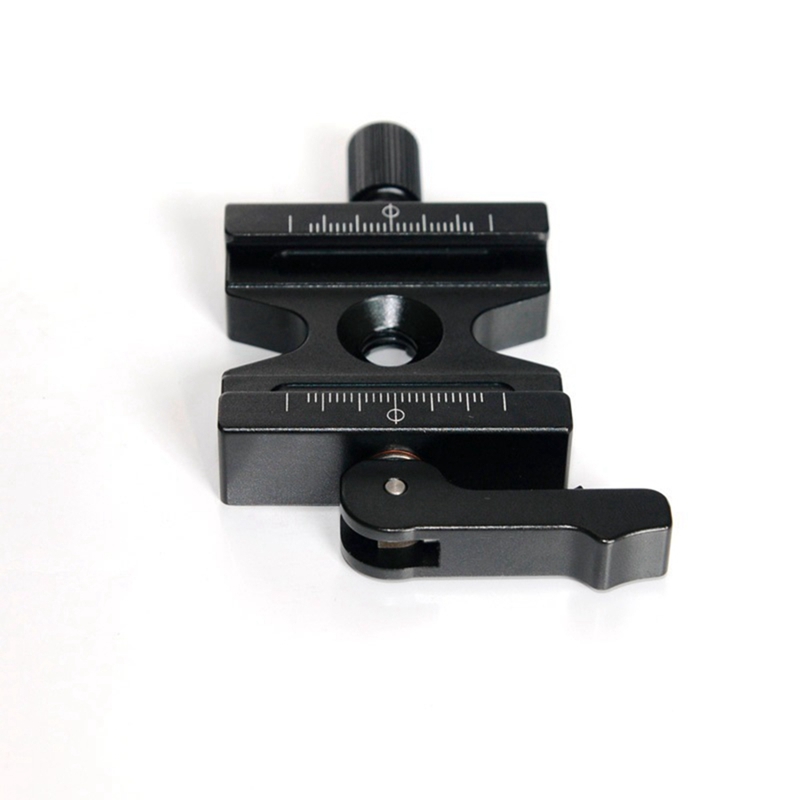 Double Lock Mounting Plate Clamp Quick Release Plate Clamp Adjustable Knob Adapter for Arca Swiss Tripod Ball Head QJ-06