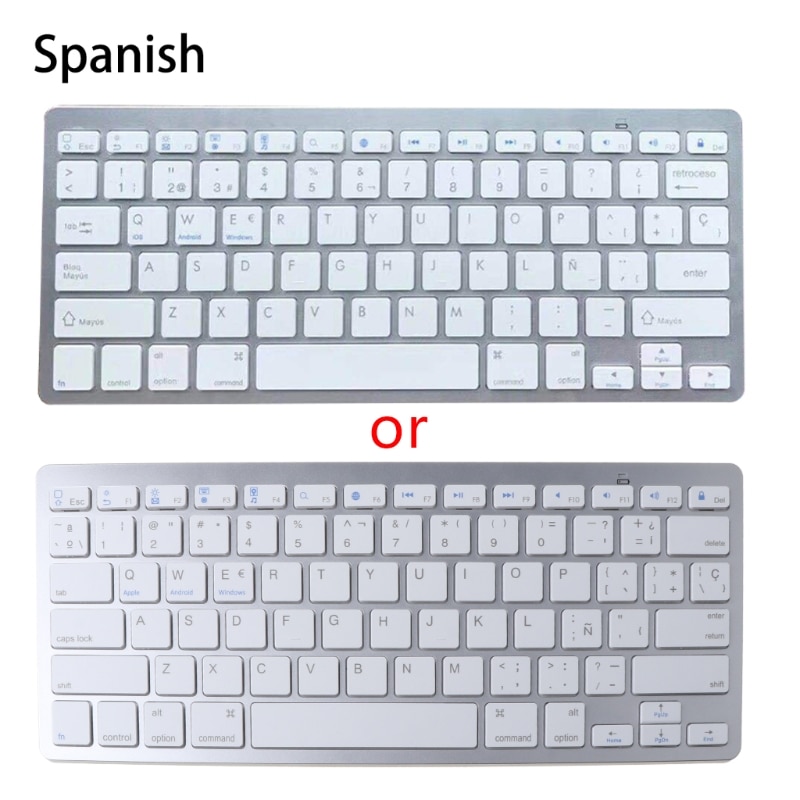 N/Spanish/Korean Bluetooth Wireless Keyboard For Tablet/Laptop/Smartphone Q1JC