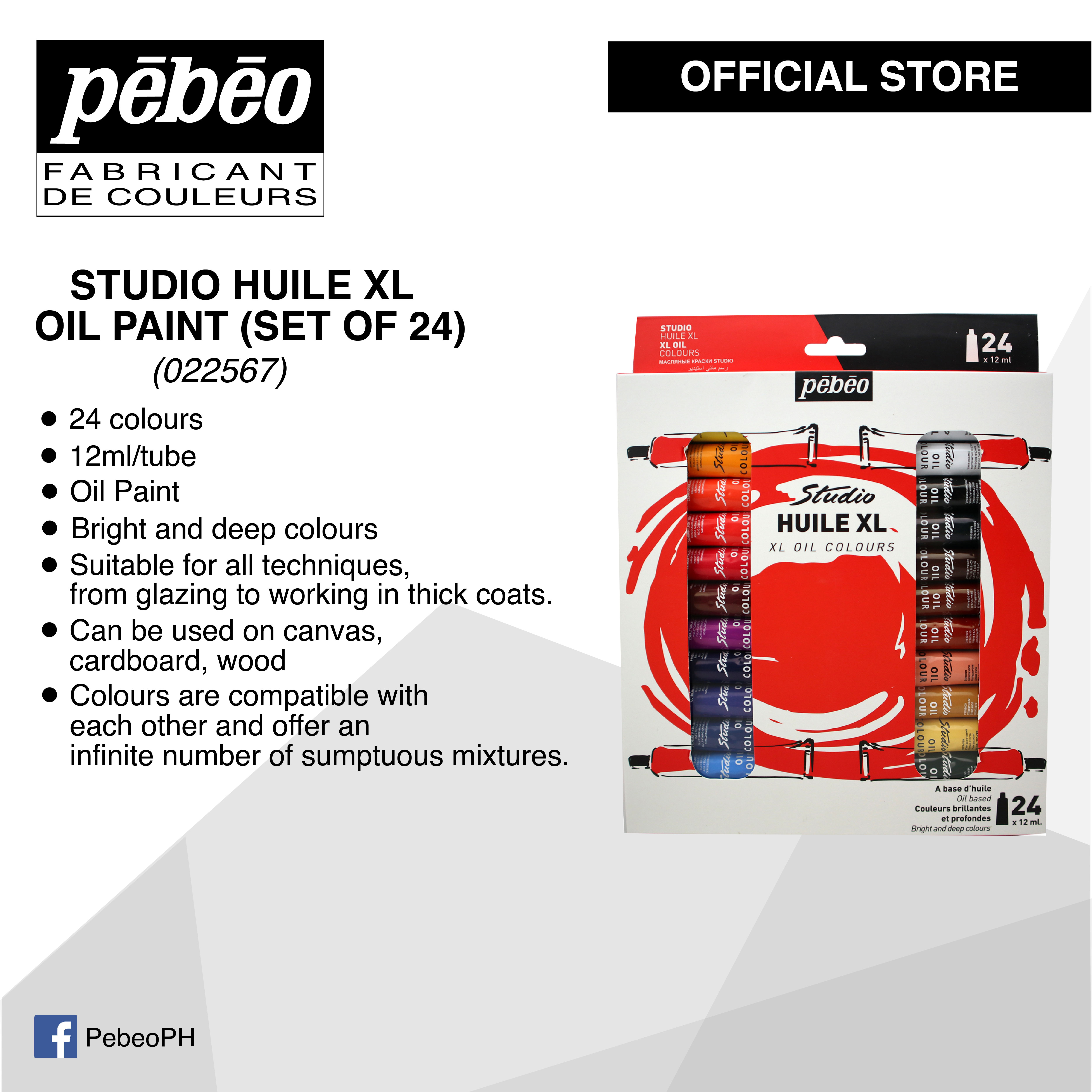 PEBEO Studio Huile XL Oil Paint Set of 24 12 ml 668620 Lazada PH