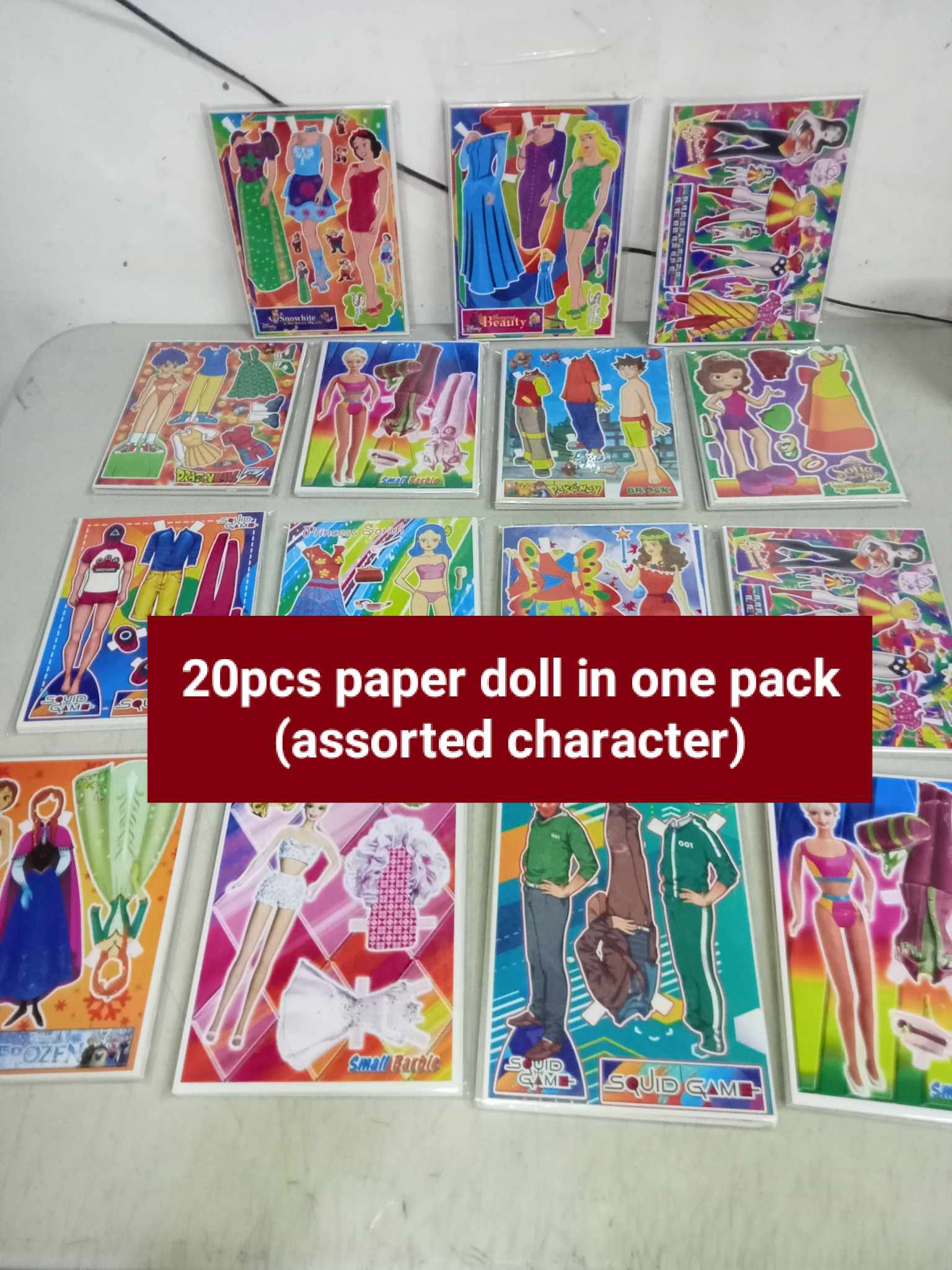 assorted character paper doll toy 20pcs per pack classic toys Lazada PH