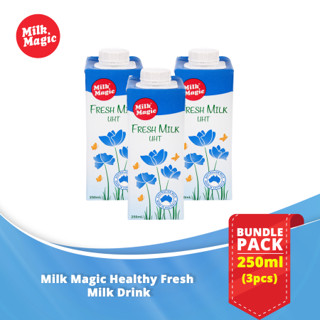 Milk Magic Fresh Milk 250ml Set of 3 - Nutritious Healthy Milk Drink Grocery Item