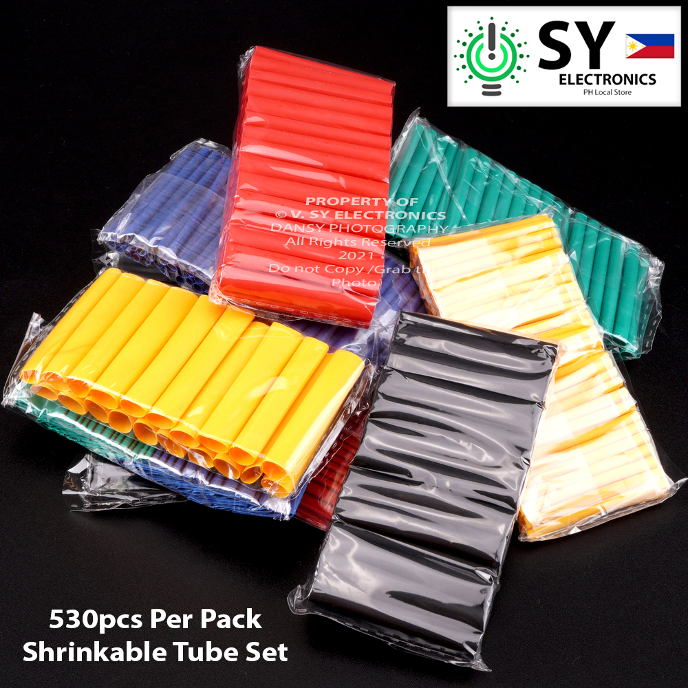 530pcs Set Heat Shrink Tubing Insulation Shrinkable Tube in Tool Case