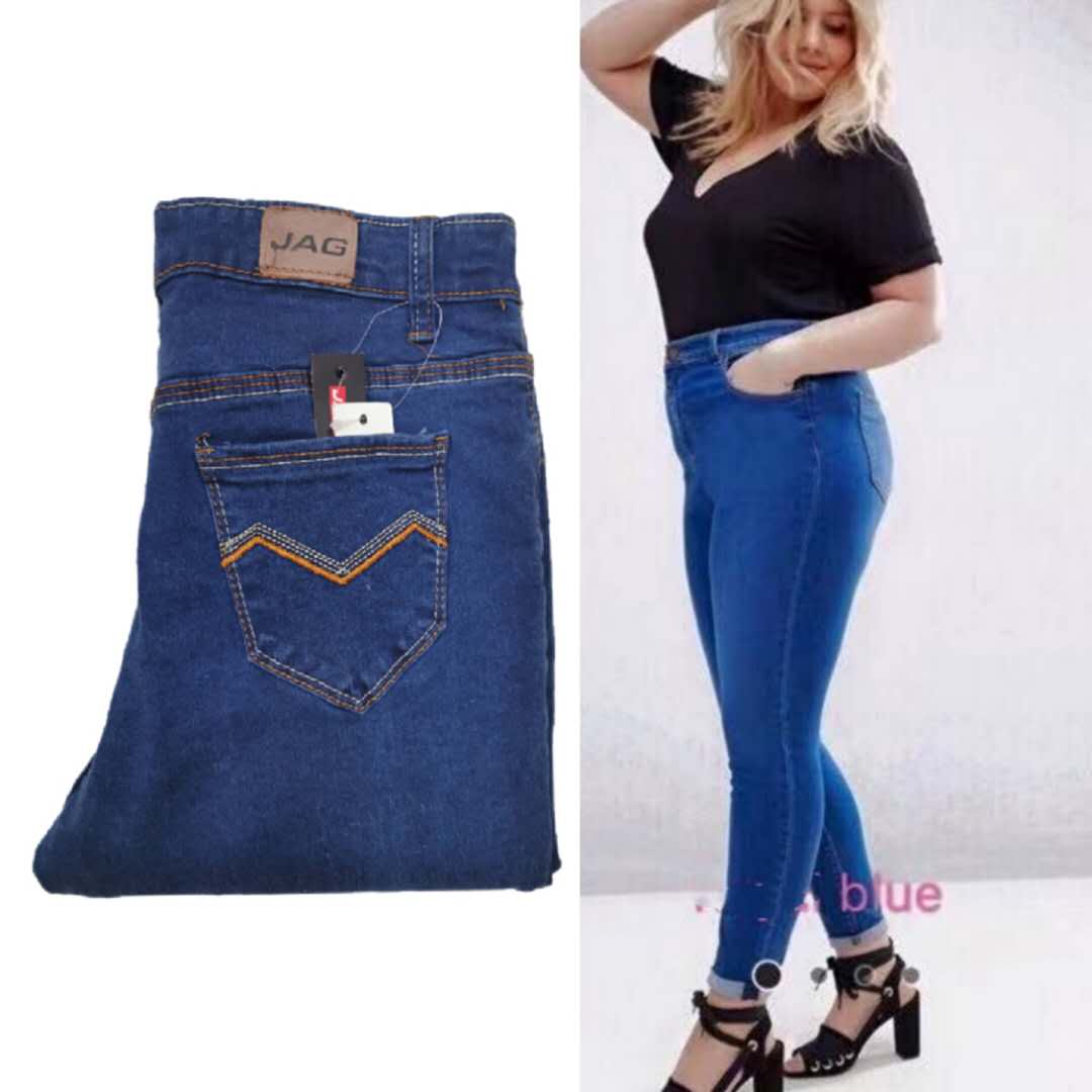 blue plus size pants