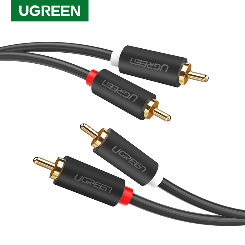 UGREEN 2RCA to 2 RCA Male to Male Audio Cable GoldPlated RCA Audio