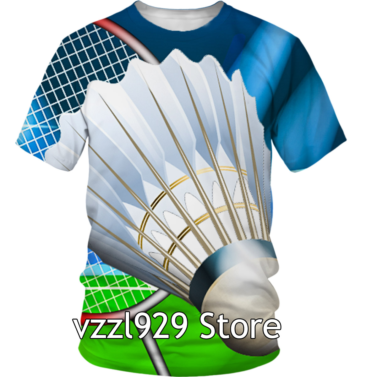 Summer homemade new design sports badminton 3D print Tshirt men's cool