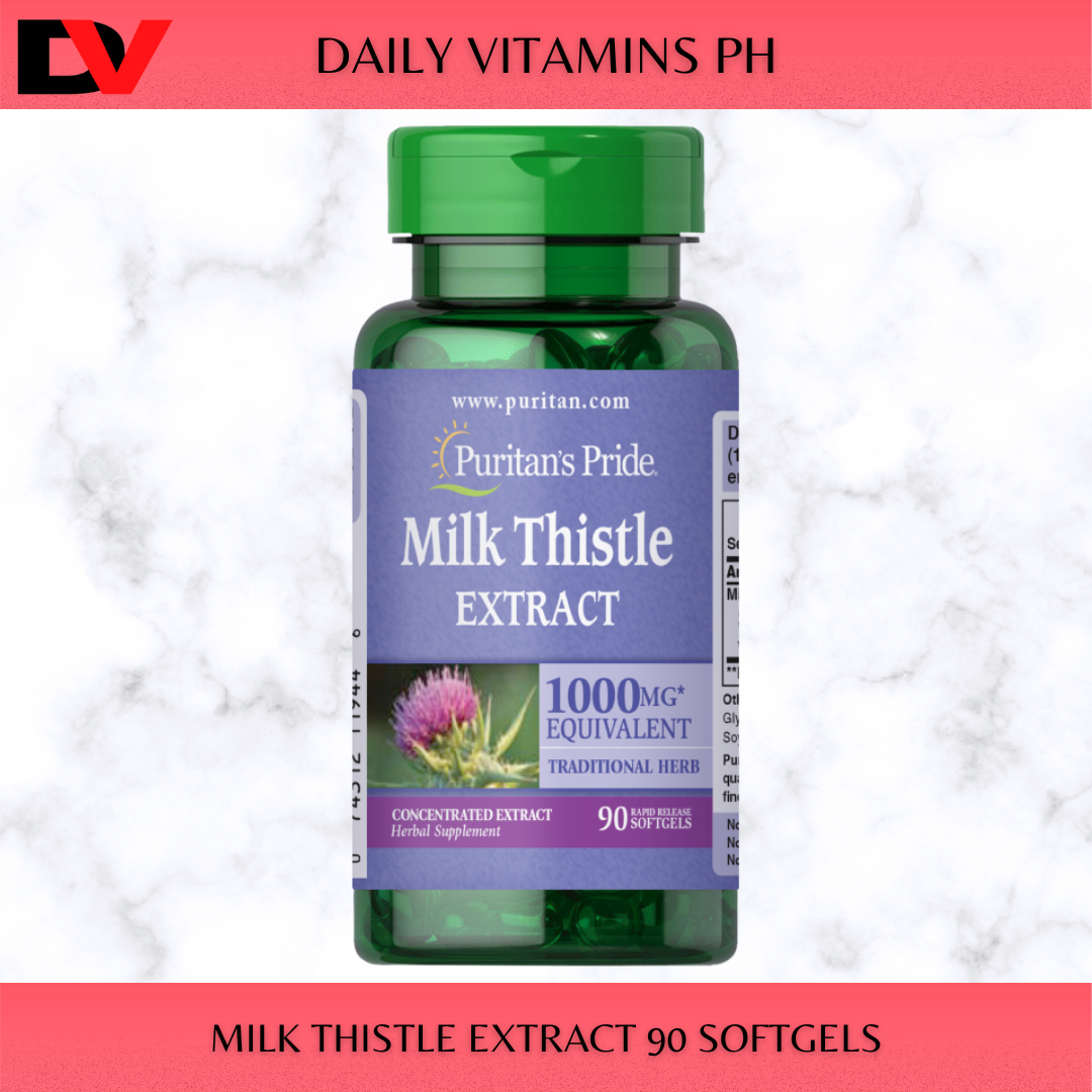 Puritan’s Pride Milk Thistle Extract 1000mg, 90/180 Softgels Support Healthy Liver Function