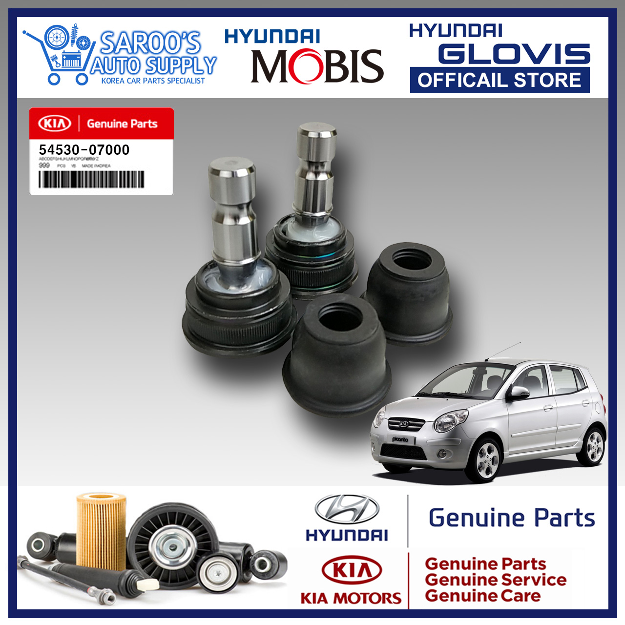 [Genuine] Suspension arm ball joint / Lower Arm Ball Joint Set For Kia Picanto, EON , 20042010