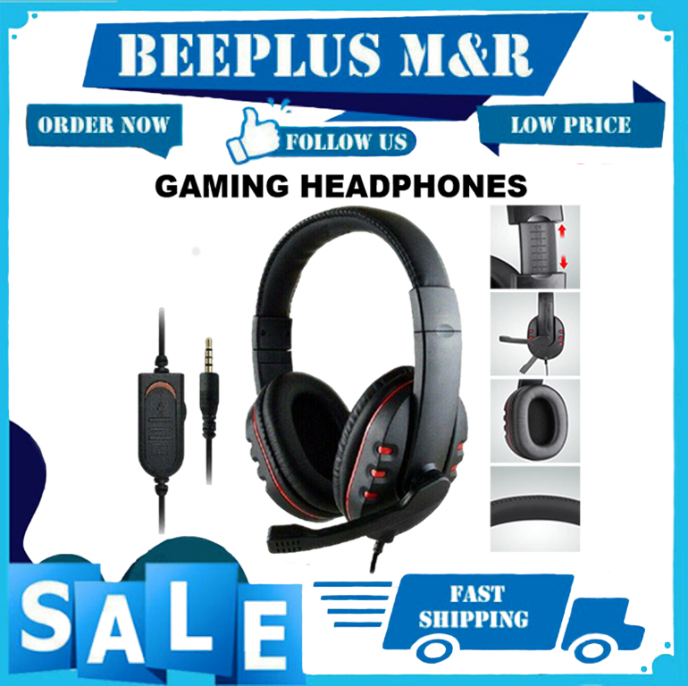 bmr Wired 3.5mm Gaming Headphones Noise Canceling Headset With Mic