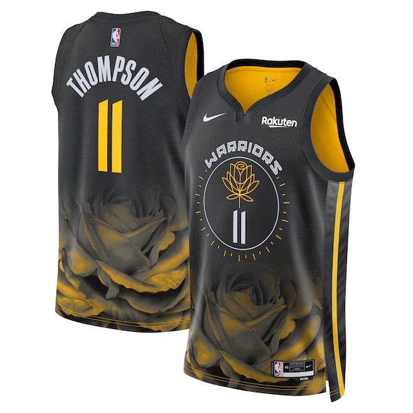 Men's Golden State Warriors Klay Thompson #11 Nike Orange Hardwood
