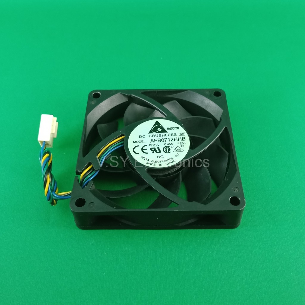 Delta 12v dc 0.45a 70mm Semi High Speed Cooling Case CPU Blower Fan