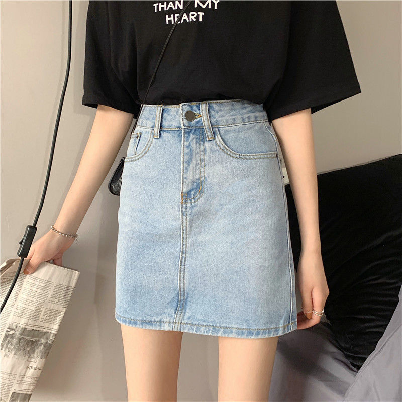 Spring Summer High Waist Denim Skirts Women Casual A-line Zipper Jeans main image 0