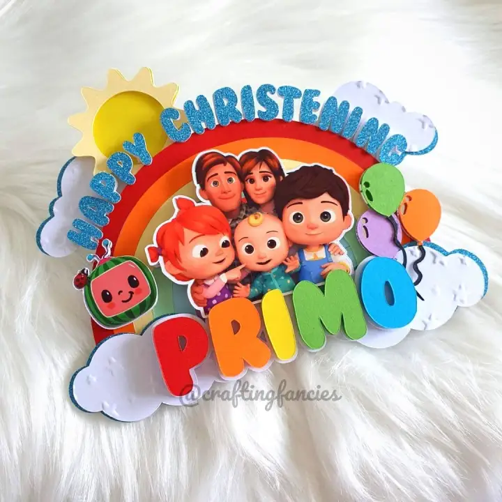 Download Cocomelon Cake Topper Themed 3d Multi Layered Customizable Personalized Cake Topper For Christening Birthday And Other Ocassions Lazada Ph