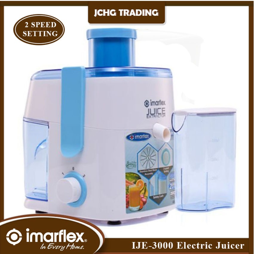 JCHG I Imarflex IJE3000 Electric Juicer 1L (White/Blue/300 Watts
