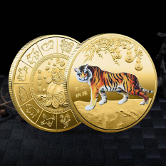 Uinmoac💕2022 năm của con hổ2022 China New Year Tiger Year Commemorative Coin Collectibles Souvenir Gift