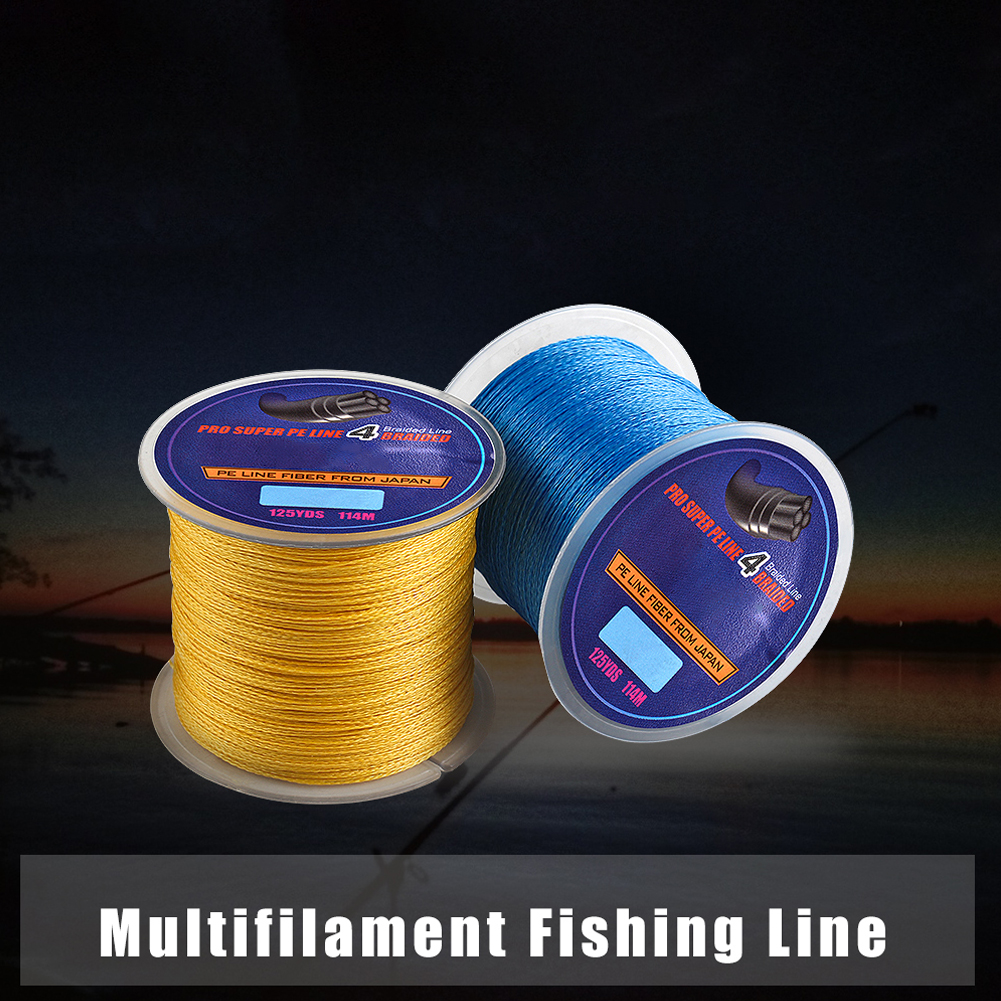 Qaao[Ready Stock]114M PE Braided Wire Fishing Line 125Yards 4 Strands  0.10mm-0.40mm 8LB-60LB Japan Incredibly Strong Multifilament Fiber Line