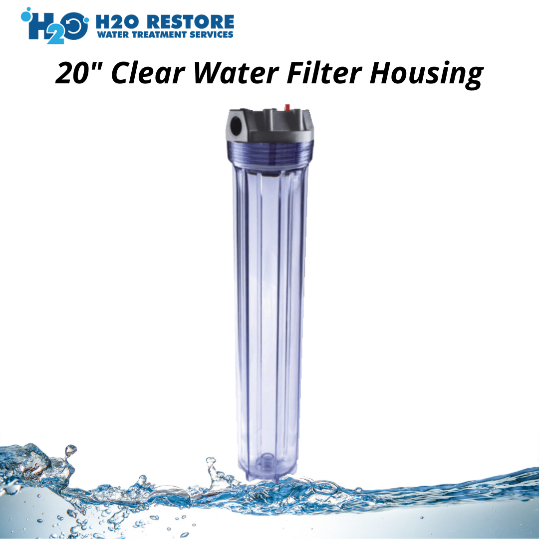 Transparent Filter Housing Slim Type 20" x 2.75" Heavy Duty Transparent