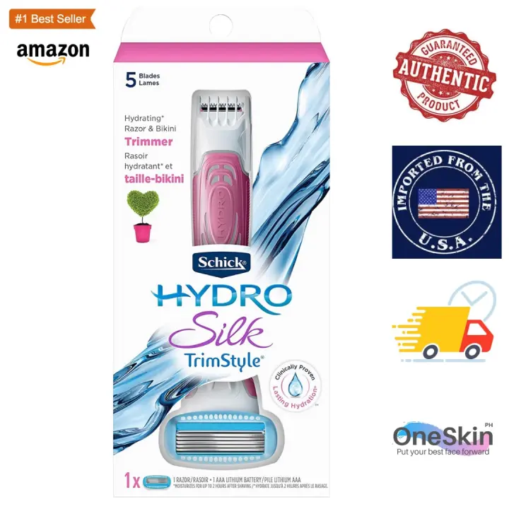 schick hydro silk trimstyle moisturizing razor for women with bikini trimmer