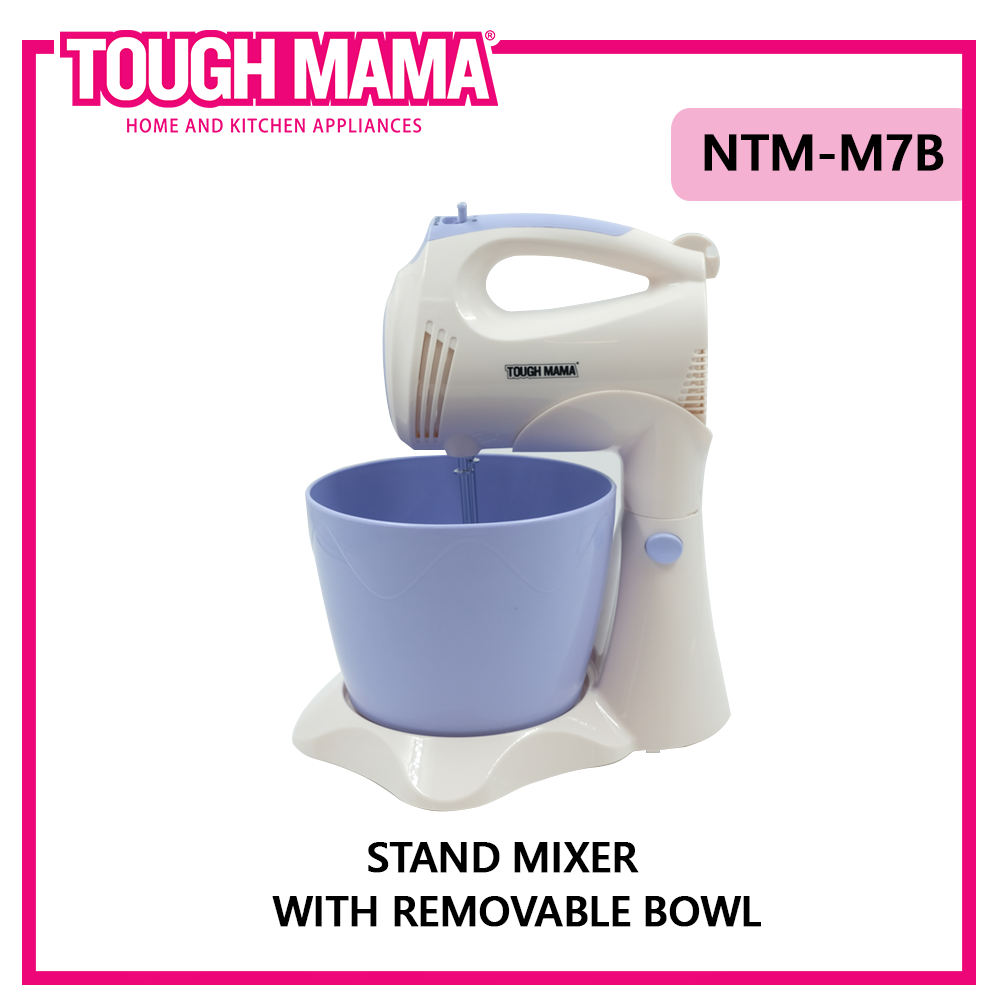 Stand Mixer Dough 5 Speed White Tough Mama NTMM7B with 2 Whisks for