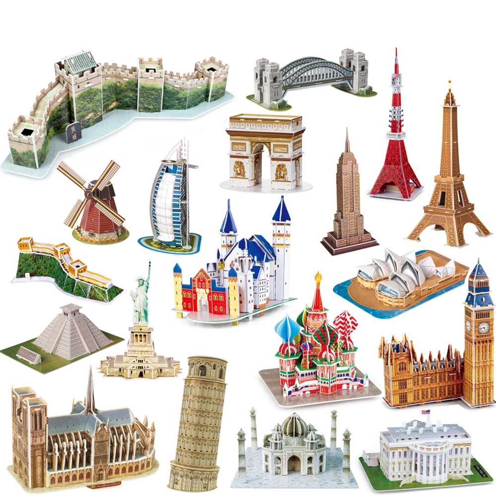 3D puzzles /LONDON BIG BEN /STATUE OF LIBERTY Foam & Paper build gift toys kids 