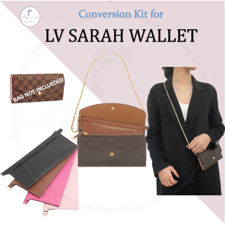 lv sarah wallet insert with chain
