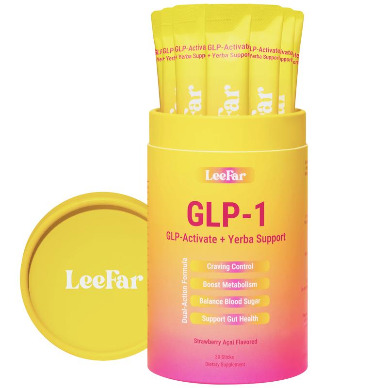LeeFar GLP-1 Drink Mix – Dual-Action Craving Metabolism Support |  Berberine, Chromium, 5-HTP, Yerba Mate Magnesium | Supports GLP-1 Pathway,  Blood Sugar Gut Health | Strawberry Açaí Flavor – 30 Servings-wei06