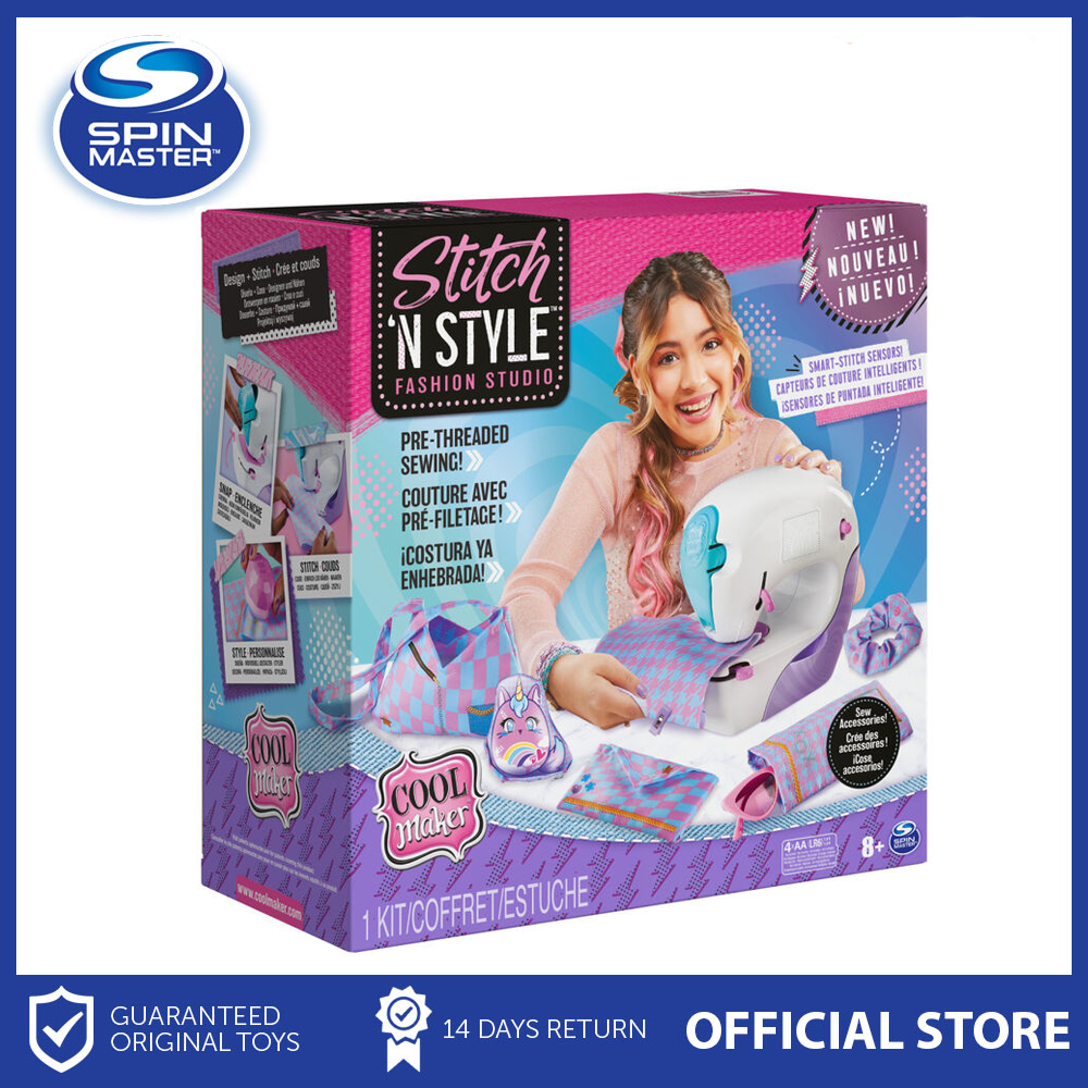 Cool Maker Stitch 'N StyleFashion Studio Stitch 'N Style Pre-Threaded Sewing  Machine with Fabric and Water Transfer Printing, Arts and Crafts, Kids Toys  for Girls