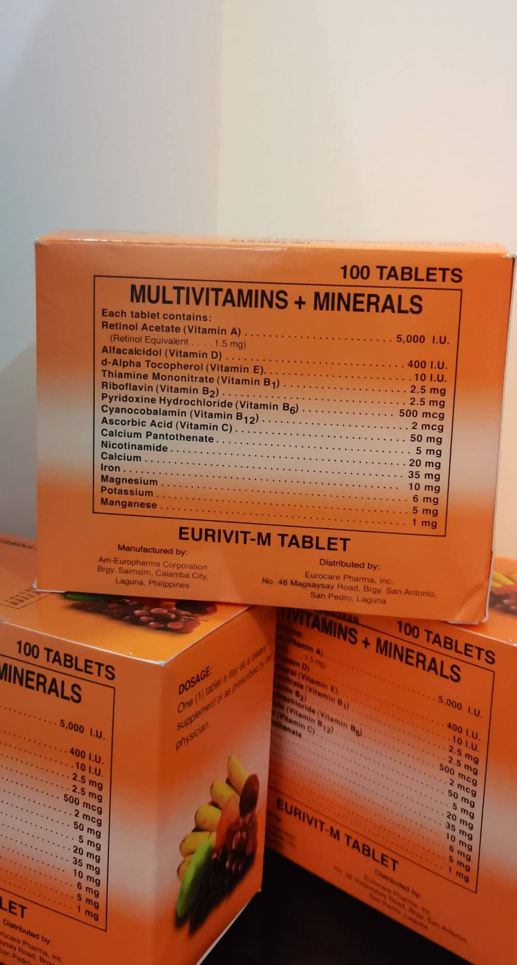 EURIVIT M TABLET Multivitamins + Minerals Lazada PH