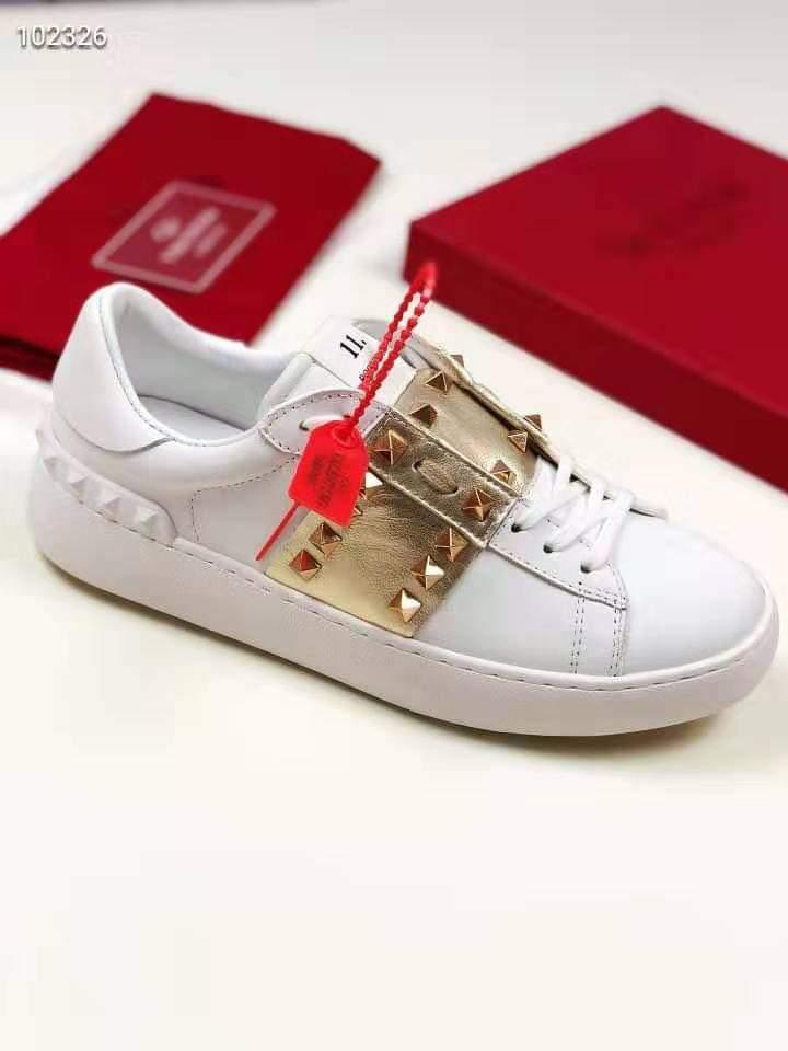 valentino white and gold sneakers