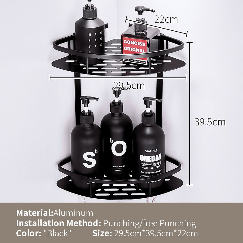 bathroom organizer HN Shampoo Holder Shower Caddy Black Bathroom