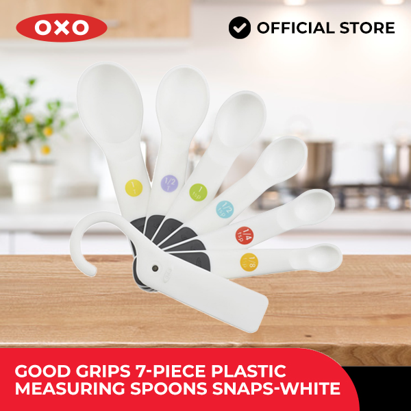 OXO Good Grips 7 Pc. Plastic Measuring Spoons - Snaps - White